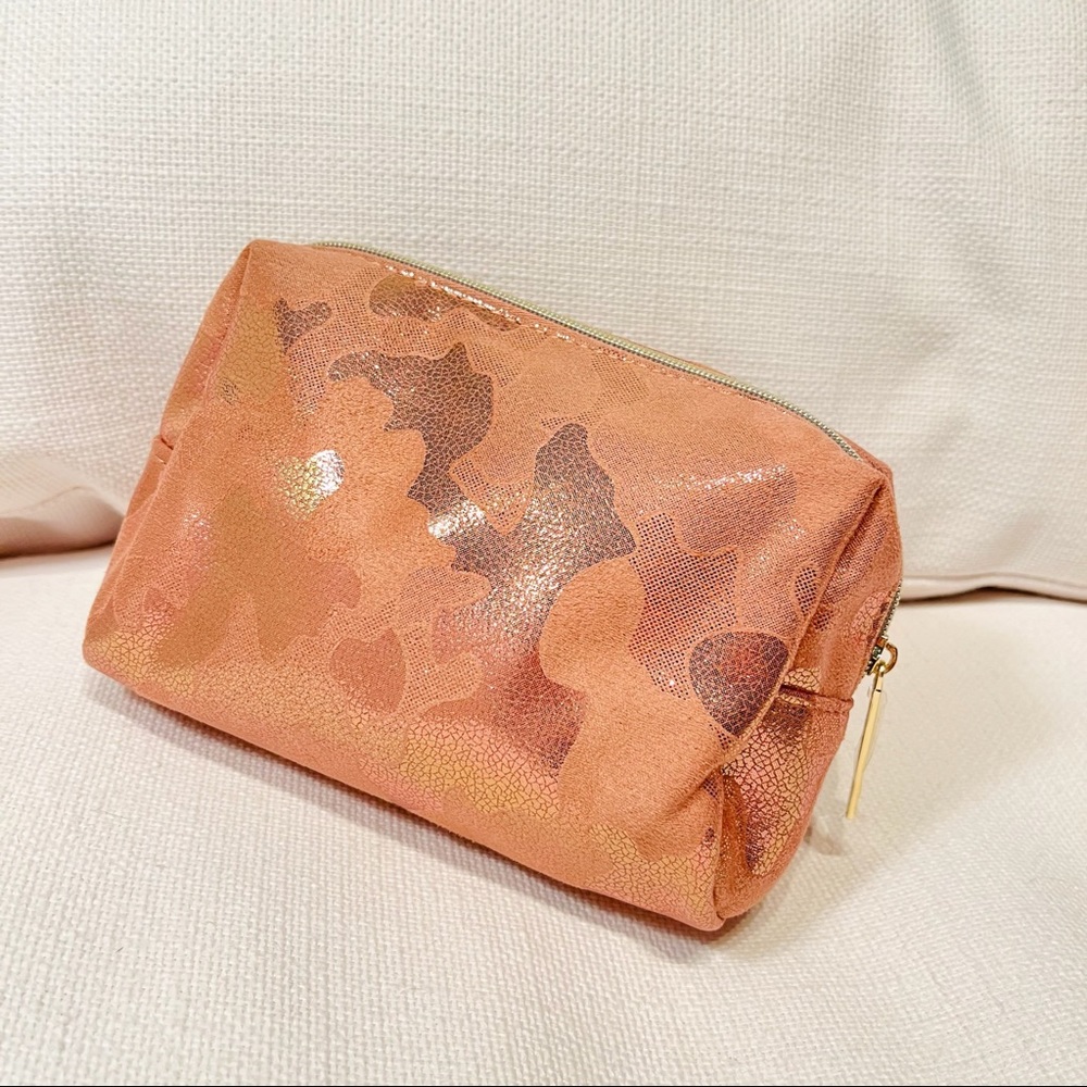 Omorovicza Metallic Orange Gold Makeup Bag